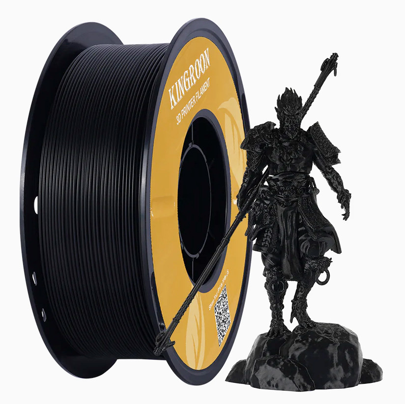 Філамент (пластик для 3D принтера) Kingroon PLA NPLA002-ZX 1,75 мм 1 кг Black, фото 1