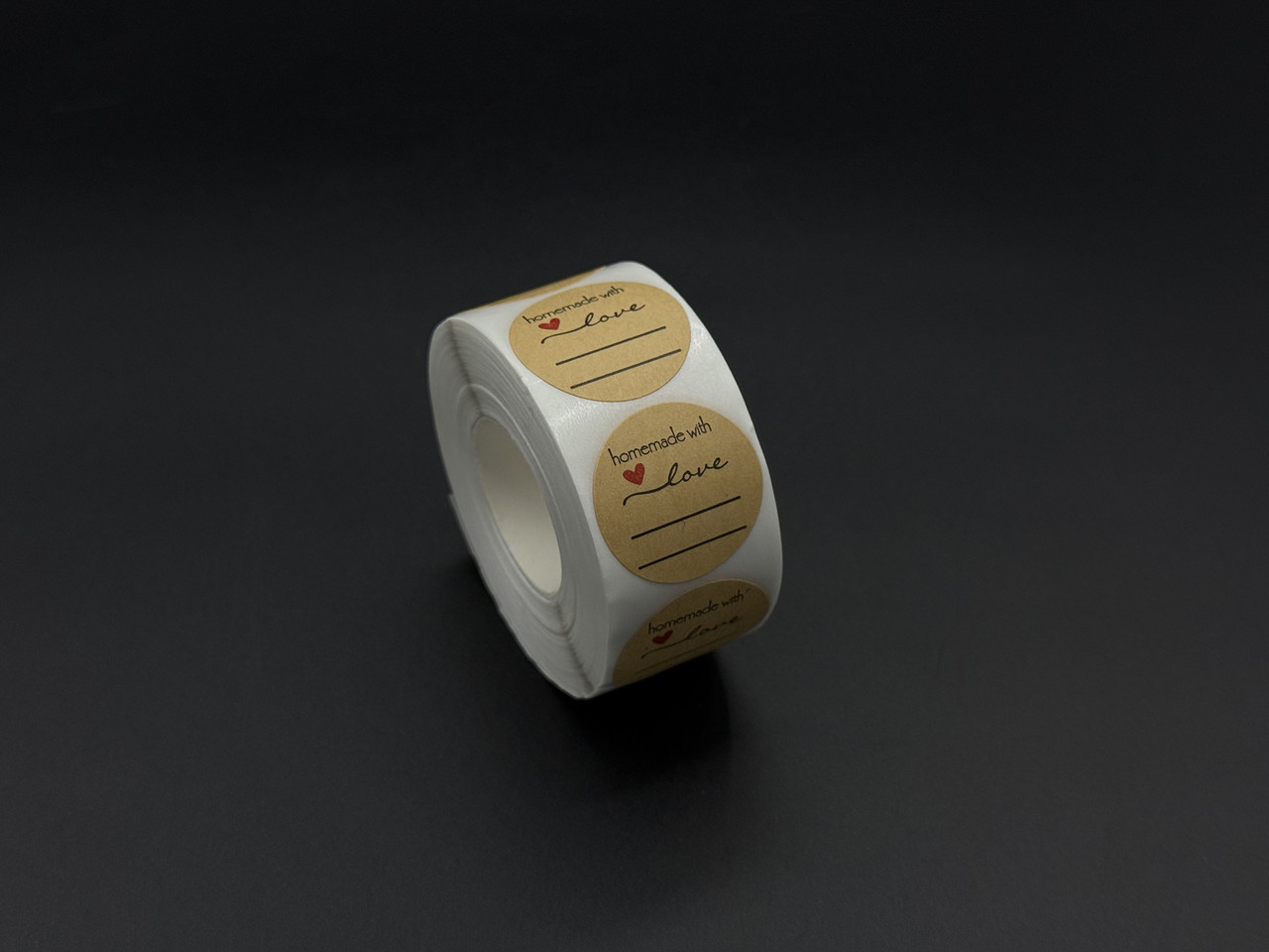 Наклейки 500 шт. Розмір 25мм. "homemade with love", фото 1