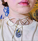Прикраса ручної роботи з полімерної глини «Ніжна Берегиня сонця». Підвіска, фото 5
