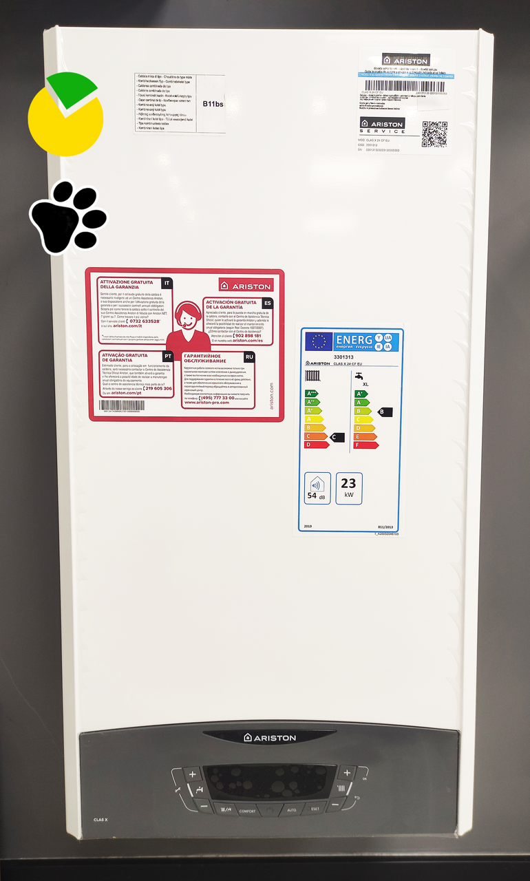 24 кВт. Котел димохідний газовий Ariston Clas X 24 CF EU / до 240 м2
