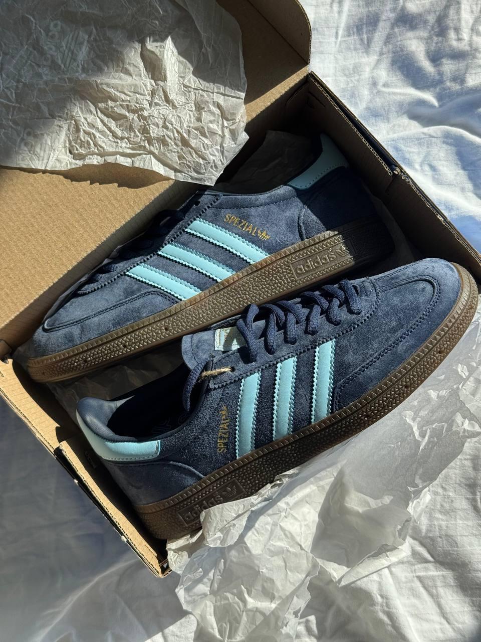 Кросівки Adidas Spezial Blue navy gum Handball Кеди унісекс Адідас Спешл сині замшеві демісезонні