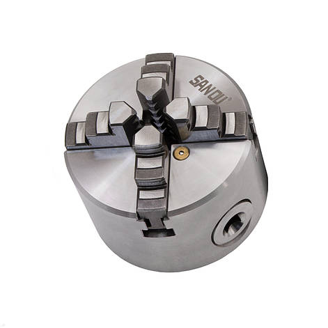 Токарний патрон К12-125, 4 кулачки, самоцентрувальний, зі зворотними кулачками, внутрішній діаметр 38 мм, фото 1