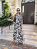 Романтична батальна легка літня довга сукня максі вільного крою зі штапелю в принт з кишенями, фото 8