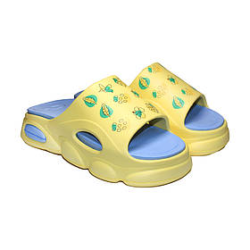 Шльопанці ЕВА жіночі Jose Amorales 125262 Жовто-блакитні з квітковим принтом