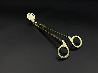 Ножиці для підрізування фітиля свічок, колір золотий.