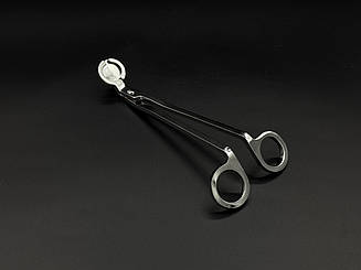 Ножиці для підрізування ґноту свічок, колір срібний.