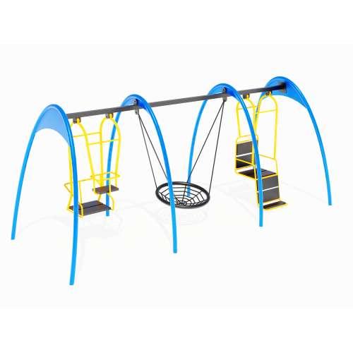 Дитячі вуличні гойдалки потрійні універсальні СГ-013, фото 1