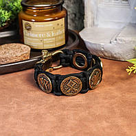 Мужской браслет из паракорда с бусинами со скандинавскими символами оберегами с регулируемой застежкой