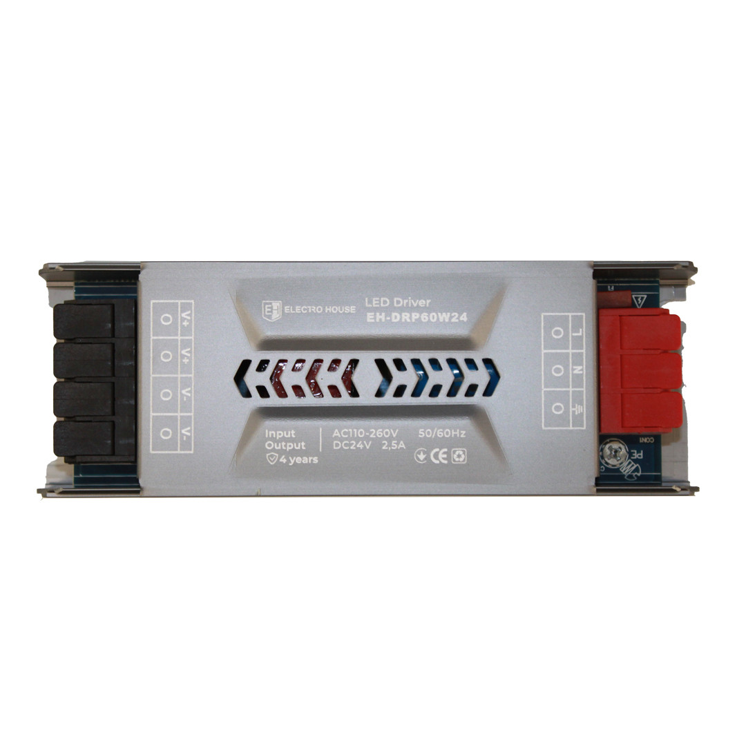 LED драйвер 60 Вт 24 В, серія IP20 Pro, гарантія 4 роки