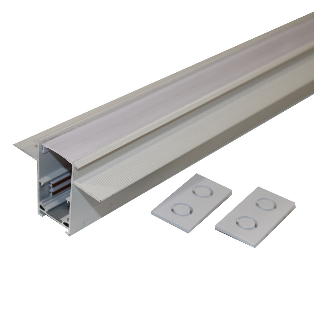 Трекова магнітна рейка врізна 1 м, білий