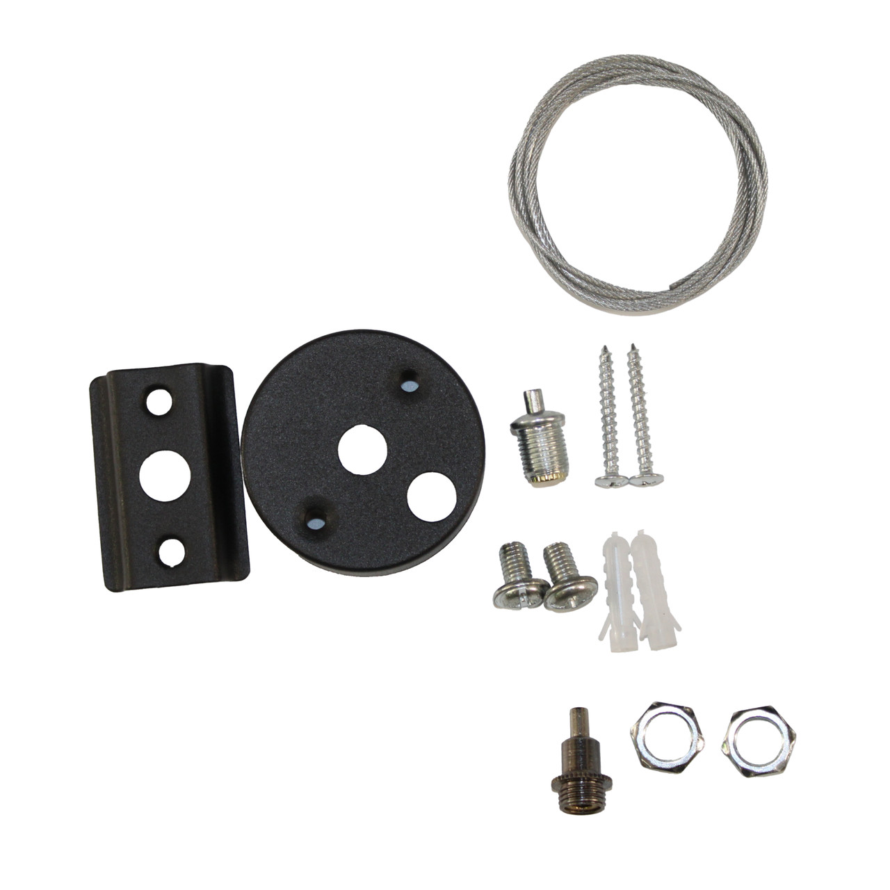 Тросовий підвіс із стельовою основою 1 м для магнітної трекової шини (1 трос/набір), Чорний