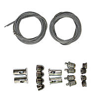 Тросовий підвіс для LED-панелей 1 м (4 троси/набір), срібний