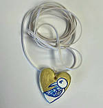 Прикраса-оберіг ручної роботи підвіска-кулон «Сердешна пташка» з полімерної глини., фото 3