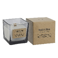 Ароматична свічка з дерев'яним гнотом "Муск-Цитрус" Bispol 170 г (час горіння ~ 30 годин) 1 шт.