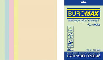 Папір кольоровий Euromax, PASTEL, 5 кольорів, 20 аркушів BM.2721220E-99 G-Rich
