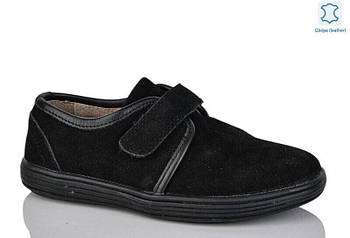 Туфлі підліткові " ШКІРА " 10 пар у ящику чорного кольору 28-32