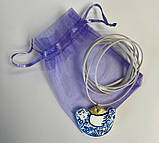 Прикраса - підвіска ручної роботи з полімерної глини. Кулон «Вишита пташка», фото 4