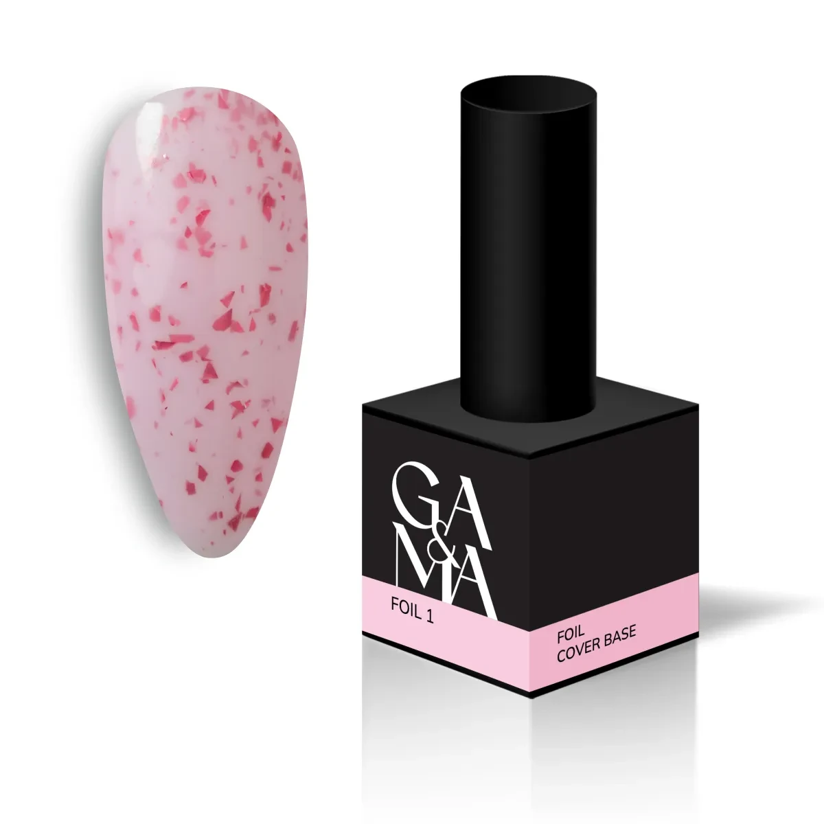 Камуфлююча база для нігтів фоіл Cover base Ga&Ma Foil 001, 15 мл, фото 1