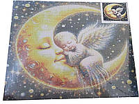 Алмазна мозаїка Ангелочок на місяці 40*50 см набір