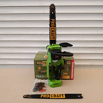 Акумуляторна пилка Procraft PKA34 (2 шини 25см і 30см, 20В) Без АКБ та ЗП. Безщіткова пилка Прокрафт PKA-34