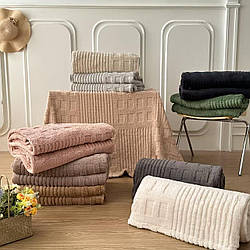 Пледи полуторні з Флісу "Однотонна геометрія" 150х200