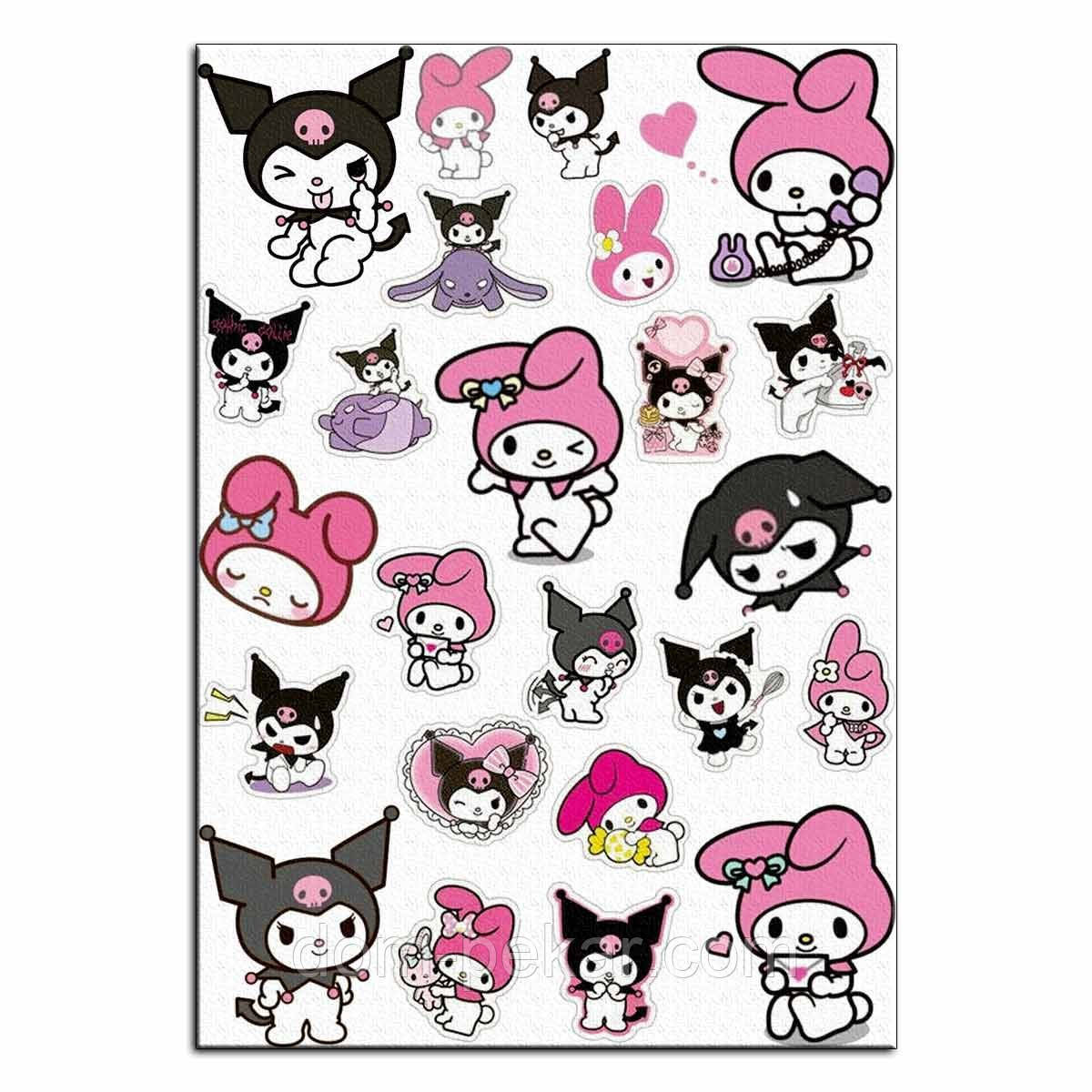 Куромі та Мелоді  Kuromi and Melody вафельна картинка