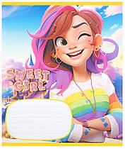 Зошит учнівський Leader 12 аркушів Дівчатка А5 клітинка