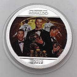 Сувенірна монета серія футбол "Кріштіану Роналду" 2018г (No7) сльвер