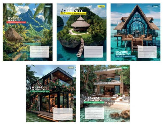 Зошит 48 аркушів клітка "1 Вересня"/ Seaside Serenity, фото 1