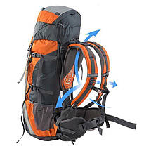 Рюкзак туристичний Naturehike NH70B070-B, 70 л + 5 л, помаранчевий, фото 3