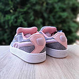 Сірі Замшеві жіночі кросівки Puma Suede XL Crush Preserves сірі з пудрой / Демісезонні кеди Пума Сьюд, фото 6