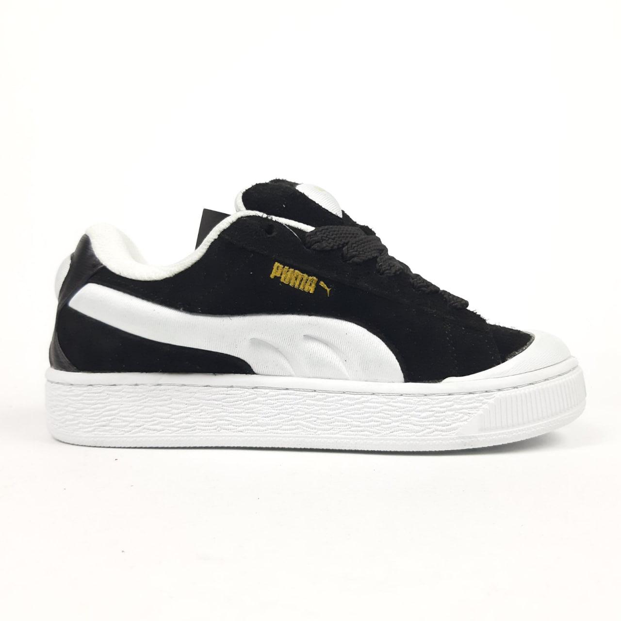 Чорні Замшеві жіночі кросівки Puma Suede XL Crush Preserves чорні на білій / Демісезонні кеди Пума Сьюд, фото 1