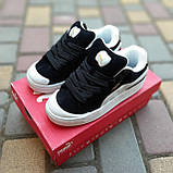 Чорні Замшеві жіночі кросівки Puma Suede XL Crush Preserves чорні на білій / Демісезонні кеди Пума Сьюд, фото 4