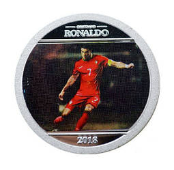Сувенірна монета серія футбол "Кріштіану Роналду" 2018г (No7) сльвер
