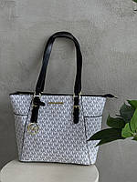 Сумка Michael Kors Charlotte Top Zip Tote Shoulder Bag білий