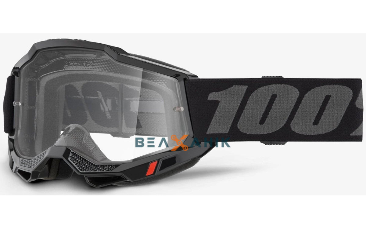 Окуляри кросові 100% ACCURI 2 Goggle Black Clear Lens Clear Lens, фото 1