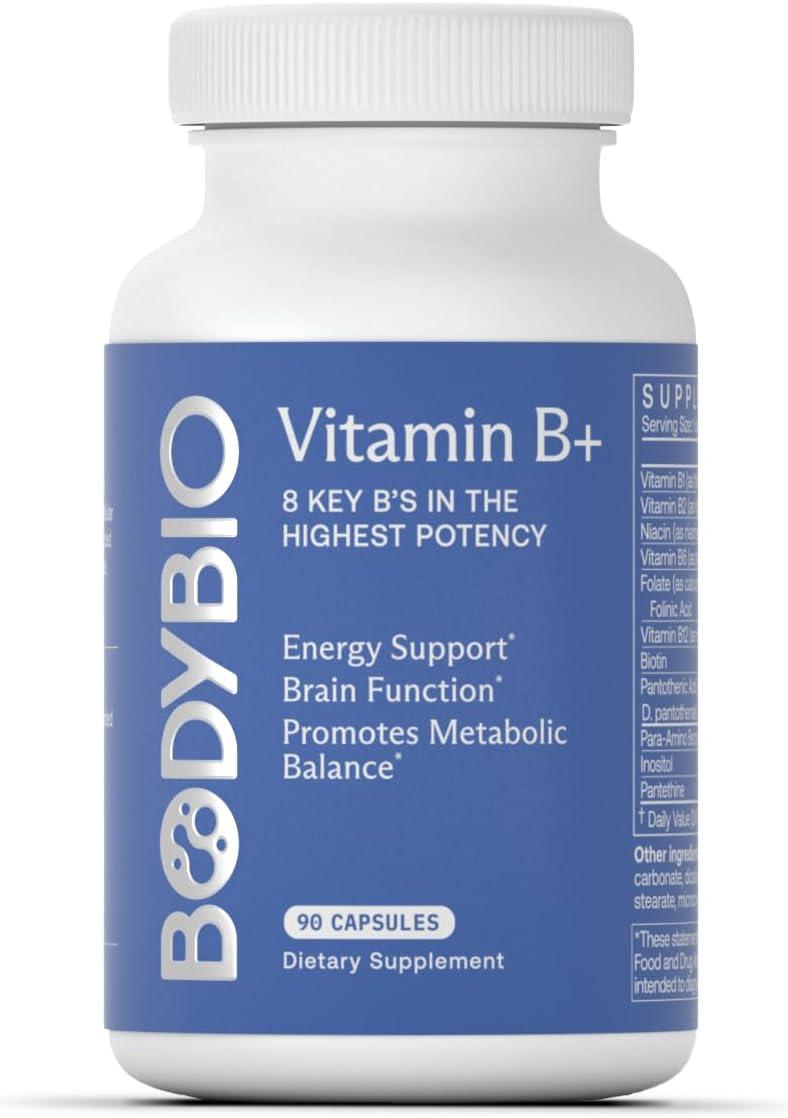 BodyBio Vitamin B+ / Комплекс вітамінів групи Б 90 капсул