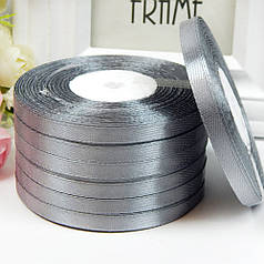 Стрічка атласна однотонна, 0,6 см, №59 сірий (рулон 33 м)