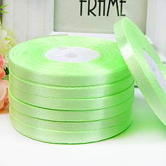Стрічка атласна однотонна, 0,6 см, №80 блідо-салатовий (рулон 33 м)