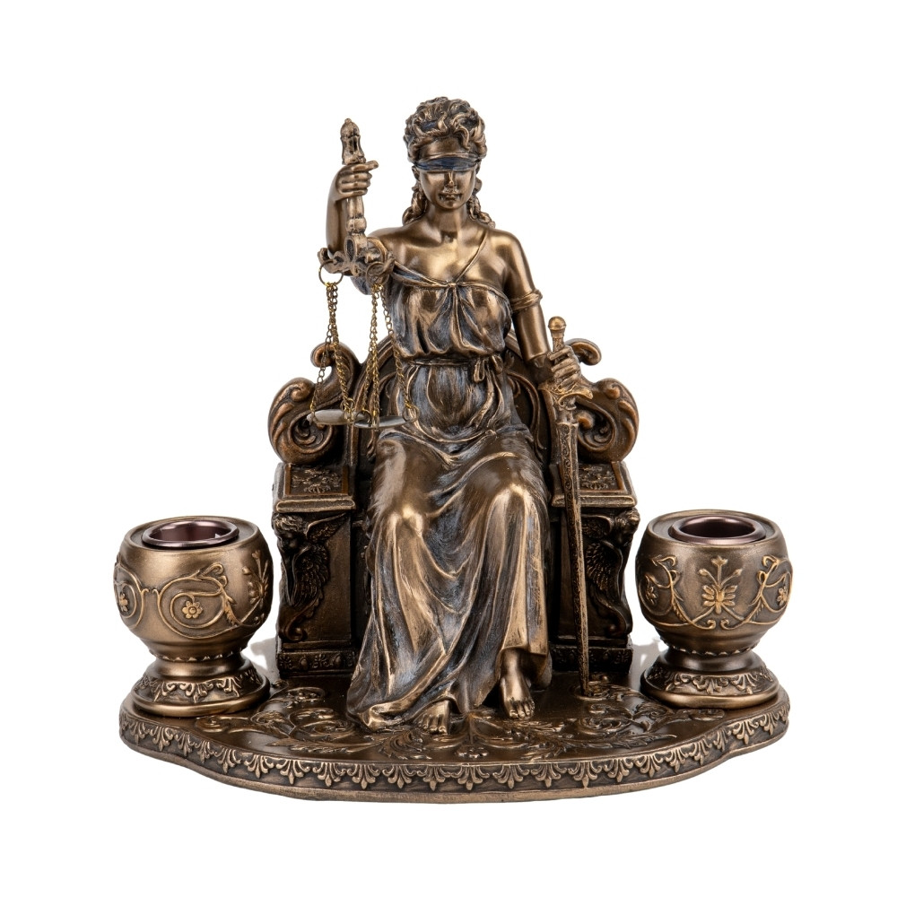 Свічник статуетка Veronese Феміда символ справедливості 18 см 74765 бронзове покриття