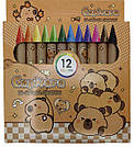 Олівці воскові для малювання 12 кольорів Капібара, фото 2