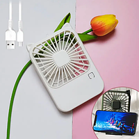 Портативный вентилятор с USB Fan AND-064 Аккумуляторный мини-вентилятор с подставкой для телефона Белый qwr