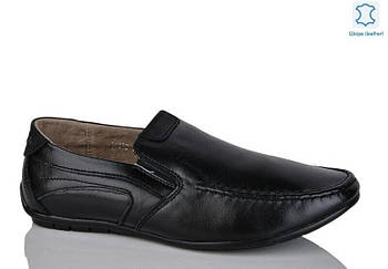 Туфлі підліткові " ШКІРА " 8 пар у ящику чорного кольору 36-41