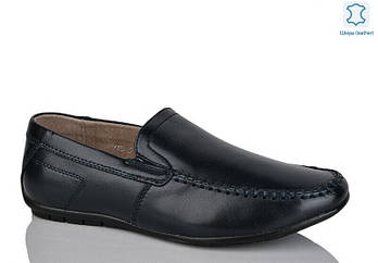 Туфлі підліткові " ШКІРА " 8 пар у ящику синього кольору 36-41