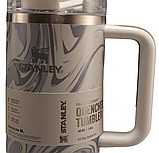 Термос термочашка Stanley Quencher H2.0 Tumbler з нержавіючої сталі 1,18 л Gray Marble KT6007810 - B1-Уцінка, фото 8