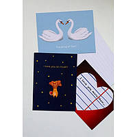 Листівка з конвертом mag-СS-GС-002 Лебеді СS-GС-002 Різні кольори Матеріал Папір Стать Унісекс Вікова група