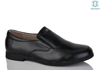 Туфлі підліткові " ШКІРА " 8 пар у ящику чорного кольору 36-41