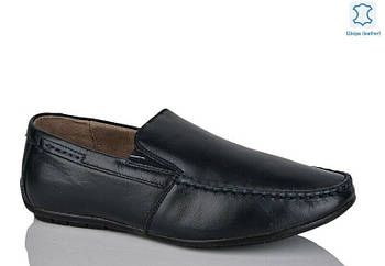 Туфлі підліткові " ШКІРА " 8 пар у ящику синього кольору 36-41