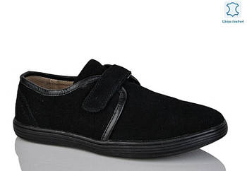 Туфлі підліткові " ШКІРА " 8 пар у ящику чорного кольору 36-41