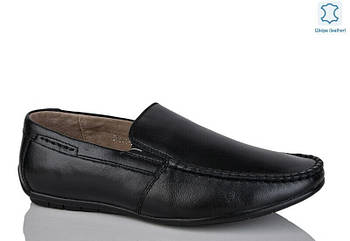 Туфлі підліткові " ШКІРА " 8 пар у ящику чорного кольору 36-41